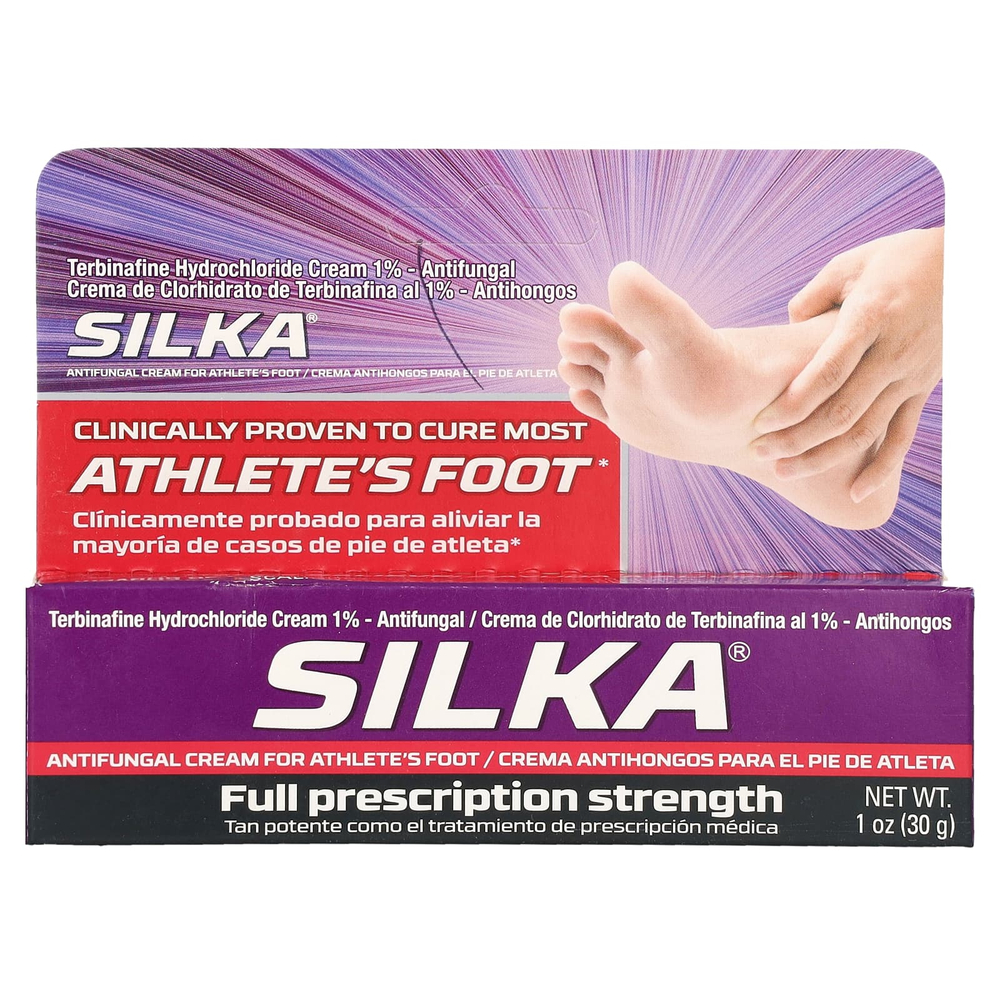 Silka, противогрибковый крем для стоп, с рецептурным действием, 30 г (1 унция)