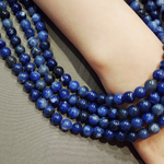 Содалит, яркий, шар 8мм, цена за нить 9.5см (1/4)