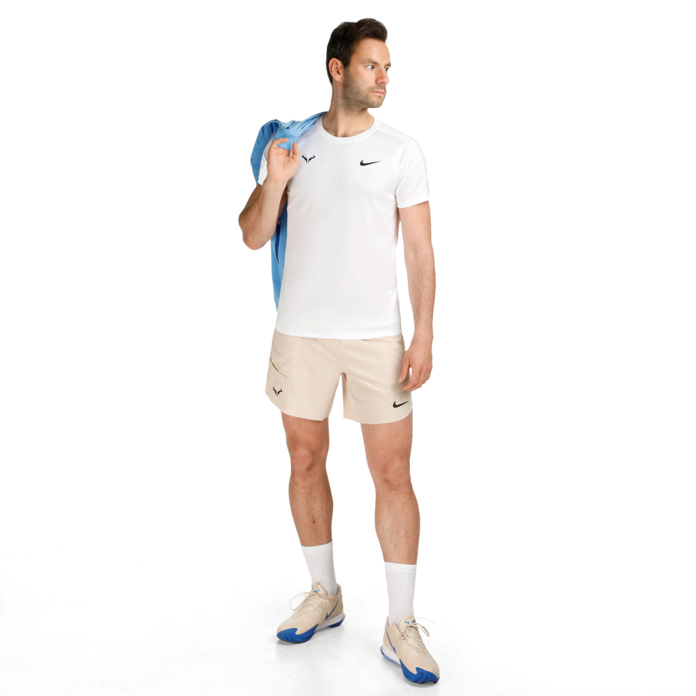 Мужское теннисное поло Nike Dri-Fit RAFA MNK Challenger T-Shirt Men - White