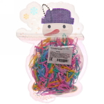 Резинки для волос силиконовые «Новый Год- Снеговик», цвет микс, 250шт, 17,5*11 см