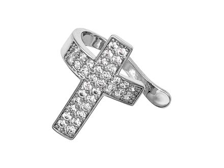 Кафф "Крест" 15.5мм, со стразами