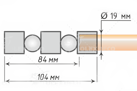 Наконечники "Доминго" d19 мм, цвет черный никель/нержавеющая сталь