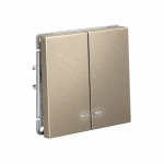 ARTGALLERY 2-клавишный ВЫКЛЮЧАТЕЛЬ с подсветкой, сх.5а, 10АХ, механизм, ШАМПАНЬ