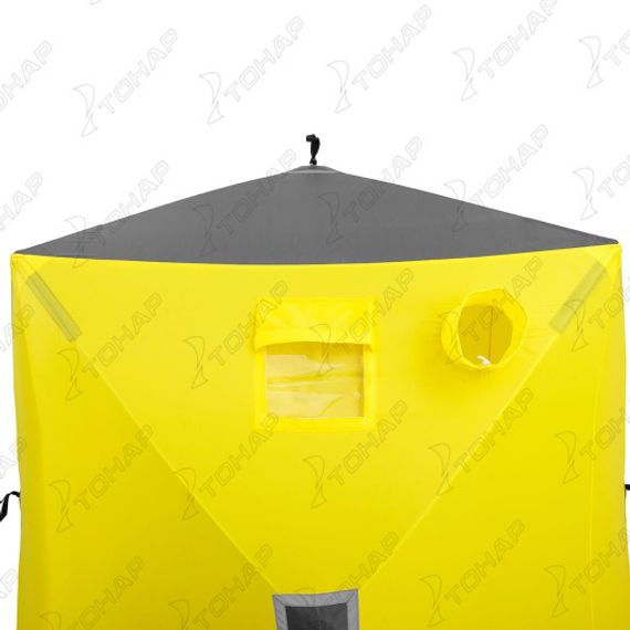 Палатка зимняя Куб 1,5х1,5 желтый/серый (HS-WSC-150YG) Helios