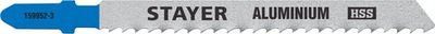 STAYER T127D, T-хвост., HSS сталь, по мягкому металлу толщиной 2-15 мм, шаг зуба 3 мм (8TPI), раб. длина 75 мм, 2 шт, полотна для лобзика (159952-3)