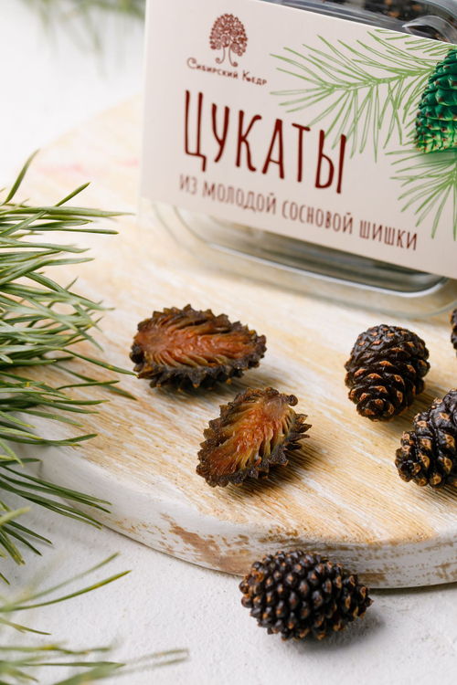 Цукаты из молодой сосновой шишки / 100 г / ТМ Сибирский кедр