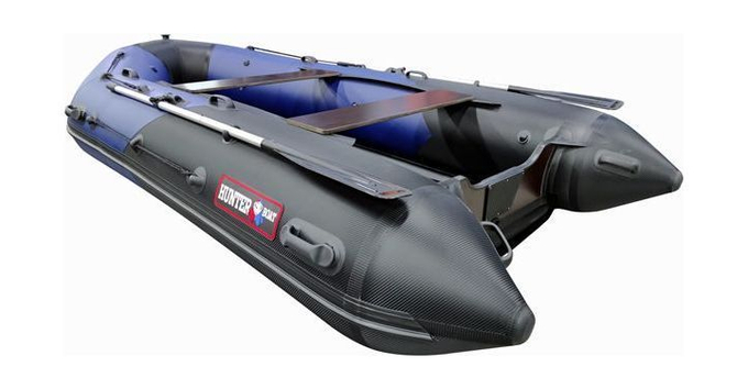 Надувная лодка ПВХ, Хантер 370 Про Спорт НДНД, синий/карбон