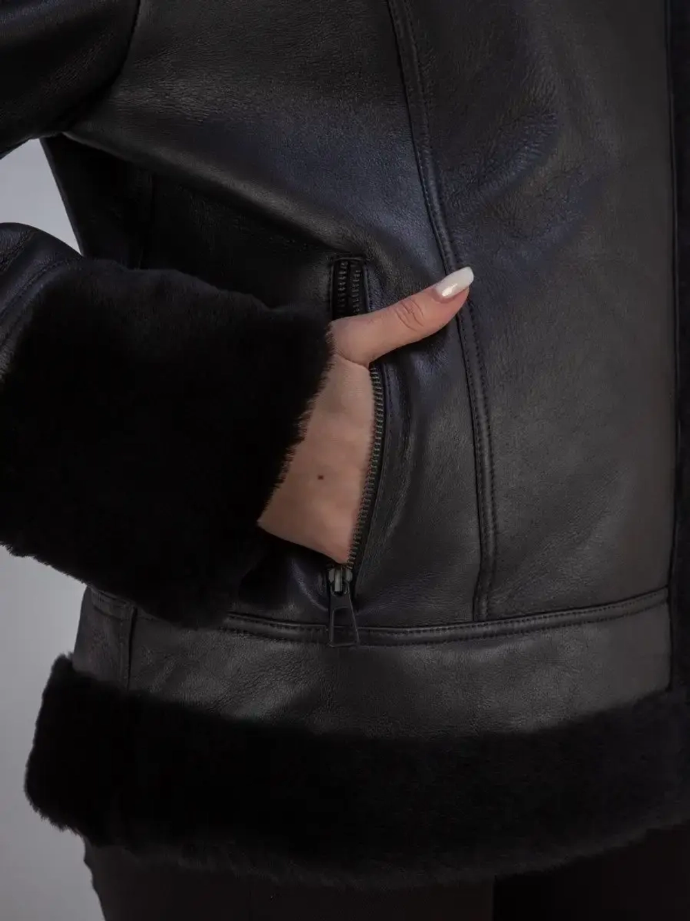 Дубленка женская авиатор натуральная зимняя Турция