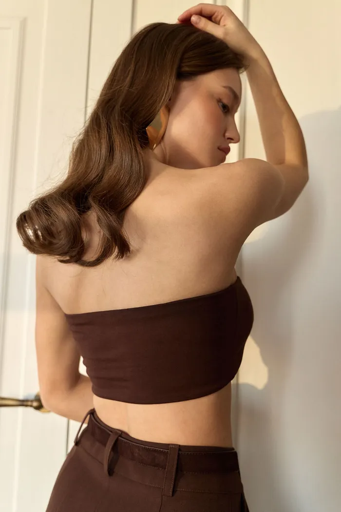 Топ-бандо из хлопка шоколадного цвета