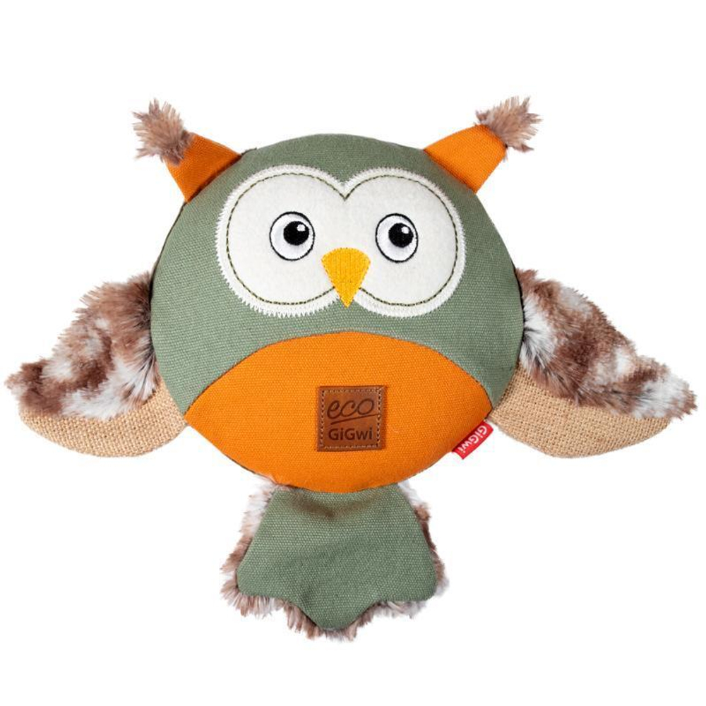 85014 Игрушка для собак Сова с большой пищалкой 31 см, серия CATCH & FETCH ECO, GiGwi