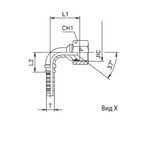 Фитинг DN 05 JIC (Г) 1/2 (90) (штифтованная гайка)