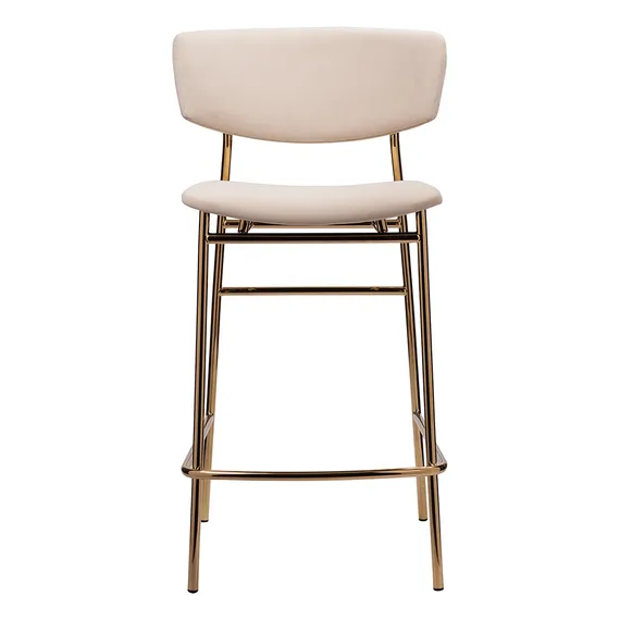 Стул полубарный Elle кремовый с золотыми ножками