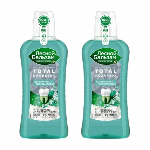 Лесной бальзам ополаскиватель «Тотал удаление налёта + реминерализация», мята + лесные травы 400 мл