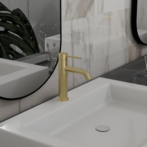 Смеситель для раковины Vincea City VBF-2C1BG однорычажный, брашированное золото