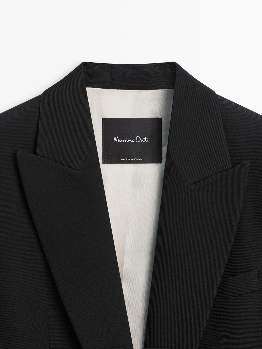 Massimo Dutti Костюмный пиджак из крепа, черный