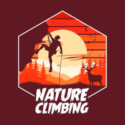 принт со скалолазом Nature Climbing бордовый