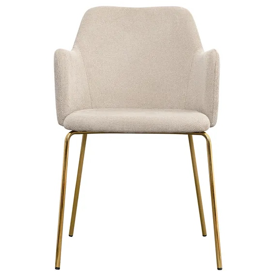 Стул Dwight, светло-бежевый шенилл, золотые ножки