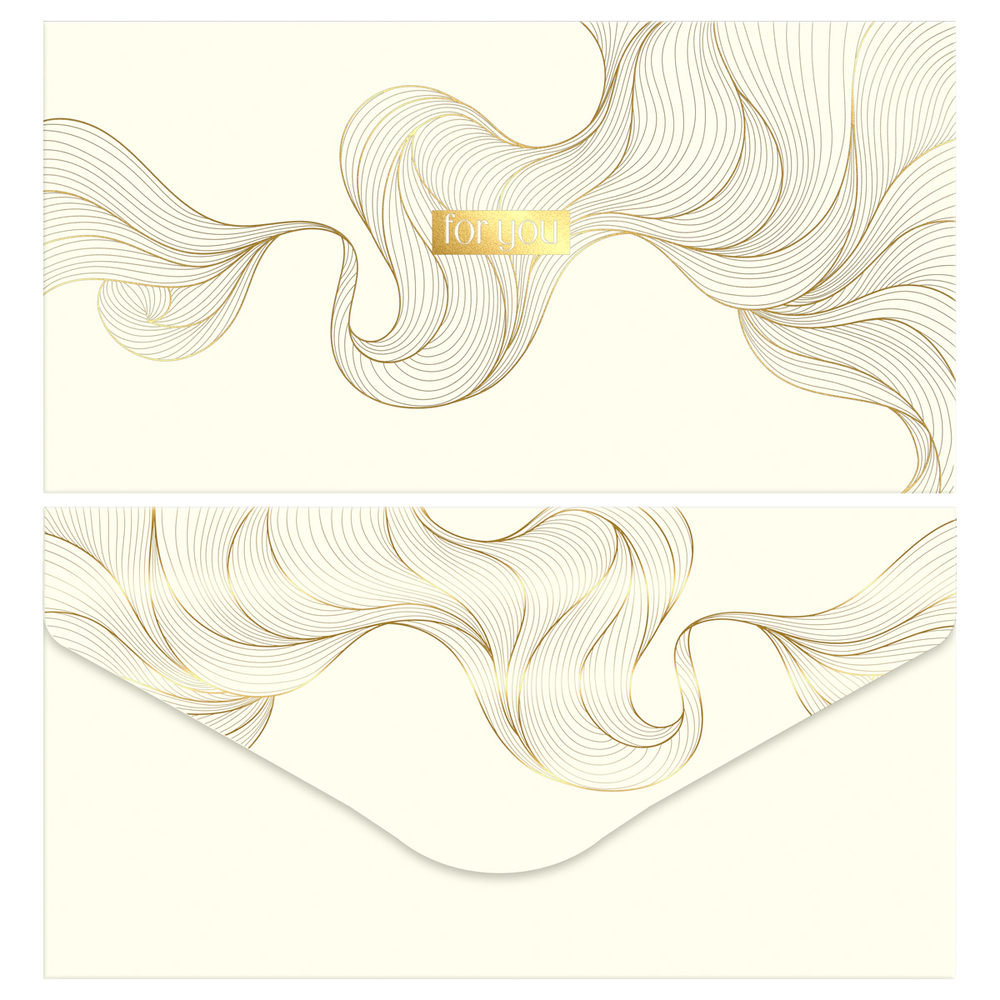 Конверт для денег MESHU "Gold flower" 85*164мм, матовая ламинация, фольга, 4 дизайна