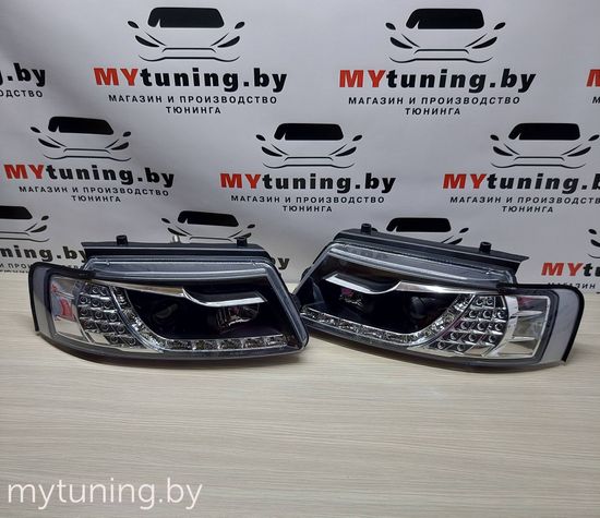 Передние фары VW Passat B5 daylight black