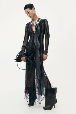 H&M - Glenn Martens Многослойное платье в сеточку, черный