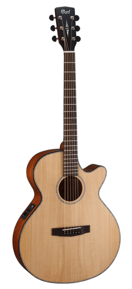 Cort SFX-E-NS-WBAG SFX Series - электро-акустическая гитара, с вырезом, цвет нат. матовый, чехол