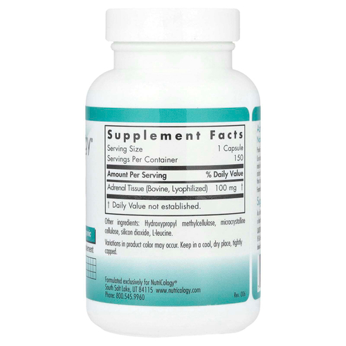 Nutricology, натуральная вытяжка из надпочечной железы, 150 растительных капсул
