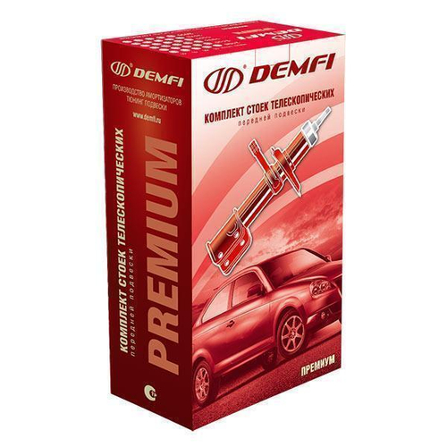 Стойка передняя ВАЗ 2170 Приора правая, левая газомасляная премиум занижение на 30 мм Демфи 2шт