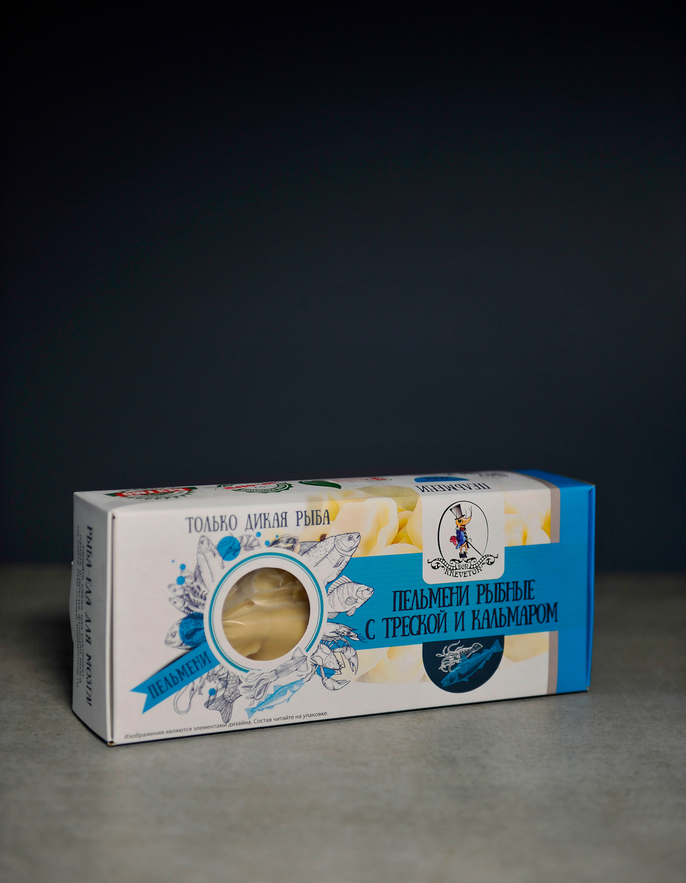 Пельмени рыбные с треской и кальмаром Don Kreveton 0,4кг