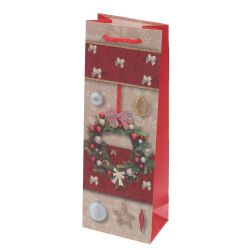 GAEM Пакет подарочный для бутылок (бумага 210г/м2, блок 12шт), L12,5 W8 H36 см, 4в.