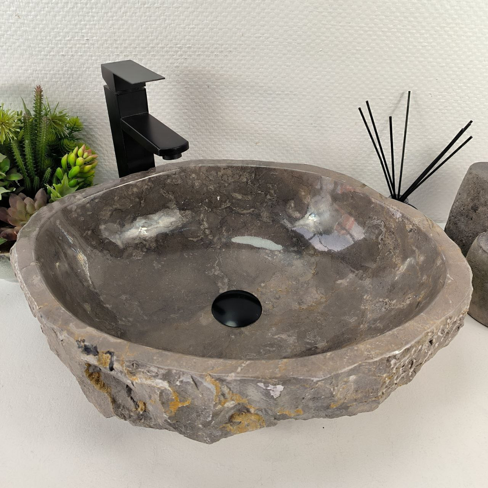 Раковина из мрамора Erozy Grey EM-65524 52*42*15 0887