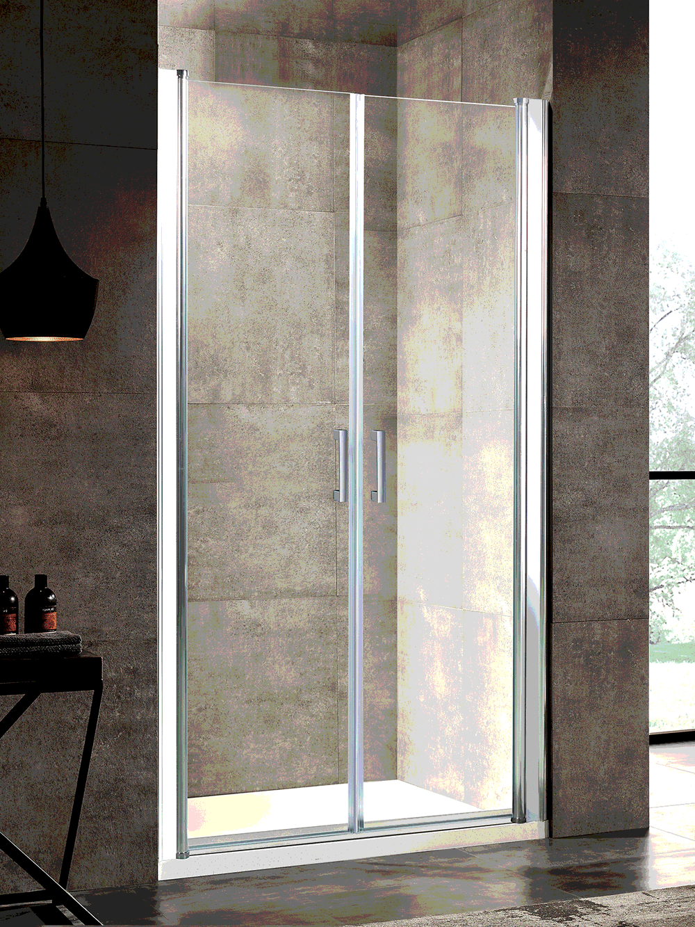 Душевое ограждение RIVER SUEZ 100 МТ Душевое ограждение 100х185 10000001116 Прямоугольная Универсальная  Хром матовый