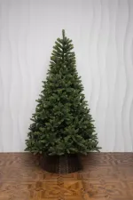 Елка с гирляндой "Рождественская" (Литая хвоя) 210 см / 2,1 м