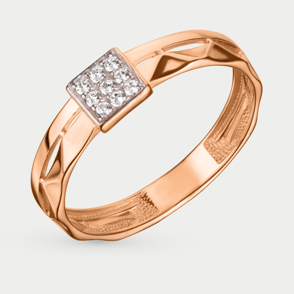Кольцо женское из красного золота 585 пробы с фианитами (арт. 027061-1102)