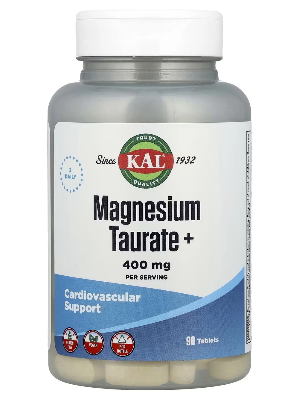 KAL Magnesium Taurate 400 мг + B6 (P-5-P) 90 таблеток