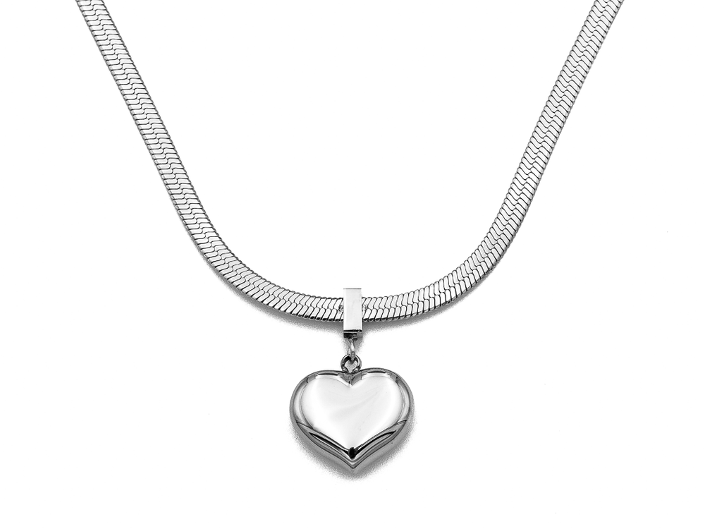 Цепочка с подвеской Сердце, сталь