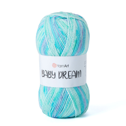 Беби Дрим (Baby Dream) пряжа YarnArt 100%акрил 5х100г/300м (5247 св.бирюзовый-бирюзовый-сиреневый-зеленый)