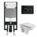 Унитаз с инсталляцией WeltWasser AMBERG 497 + BAARBACH 004 GL-WT + AMBERG RD-BL