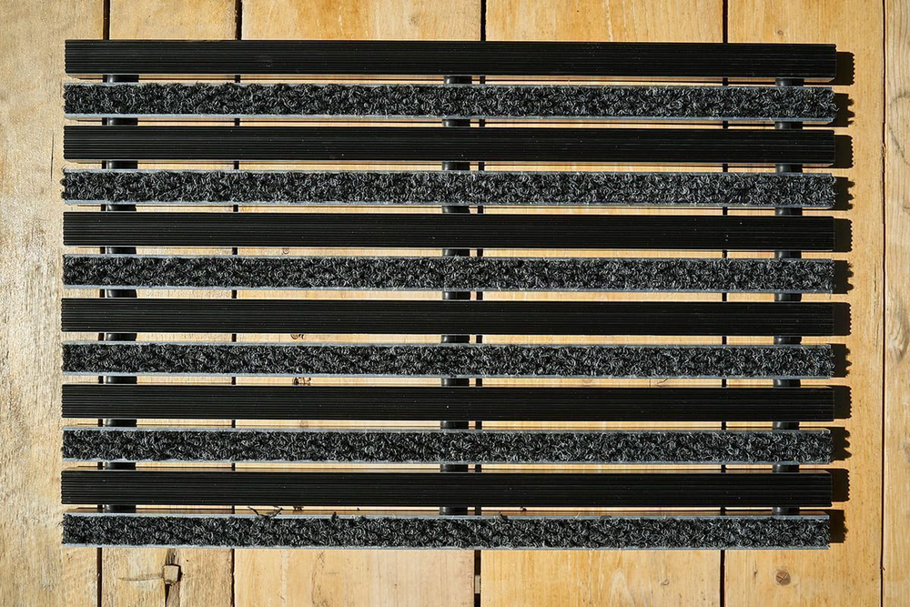 Придверная решетка Gidrolica Step – резина + текстиль, 390×590 мм