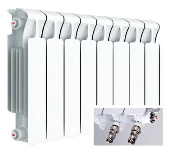 Радиатор Rifar Monolit Ventil 350 - 10 секций подключение нижнее (правое)