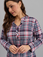 Блузка БЛ-22/клеткасерая-краснобелая