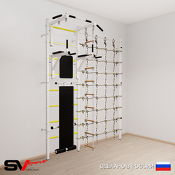 Шведская стенка Sv Sport усиленная 6820 (Турник стандарт/Брусья/Скамья/Лестница/Канатный лаз)