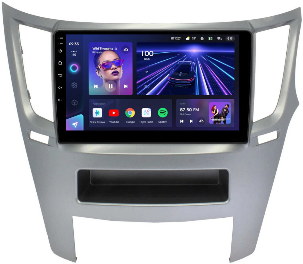 Магнитола для Subaru Legacy 5, Outback 4 2009-2014 (правый руль) - Teyes CC3L монитор 9" IPS на Android 10, 8-ядер, CarPlay, 4G SIM-слот