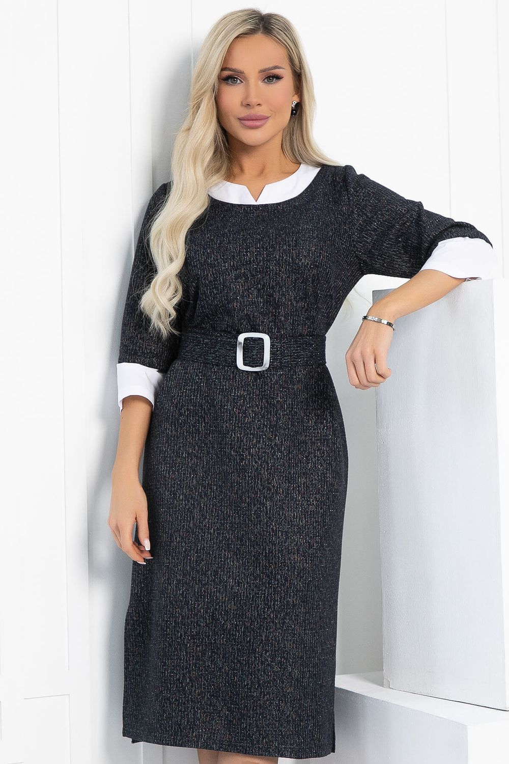 Платье Нежный акцент (черно-белое) П12829-18М LT Collection