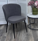 Стул М-City DISAUR Милано B28 темно-серый, Велюр, Черный каркас