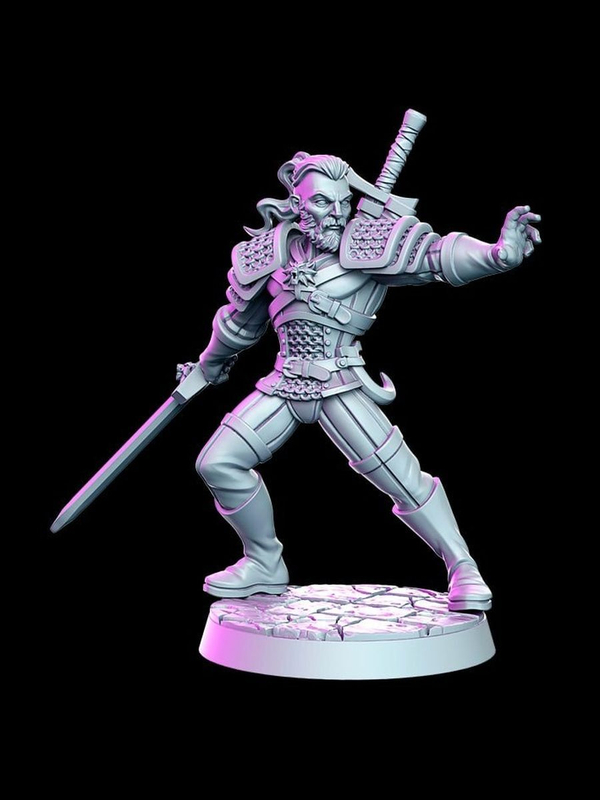 Миниатюра Геральт из Ривии Witcher Geralt 32мм