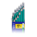 Карандаш простой, чернографитный, Basir, пластиковый, с ластиком, зелёный корпус, 12 шт