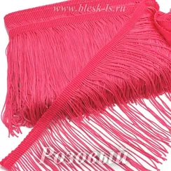 Бахрома для танцев 15 см, полиэстер, двойная нить, Розовая, розница от 10 см
