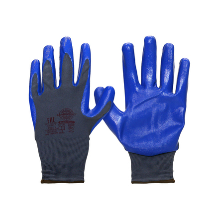 Перчатки Safeprotect НейпНит (нейлон+нитрил, серый с синим)