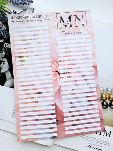 MIW Nails Наклейки на типсы Цветные №49, 50шт