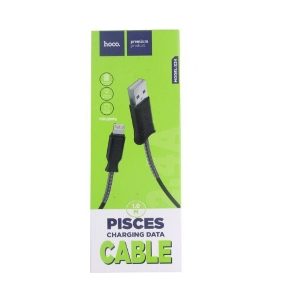 Кабель HOCO X24 USB-Lightning 2.4А 1м TPE Black